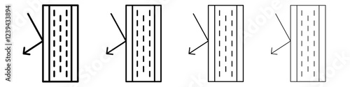 Insulation icon Outline sign symbol set