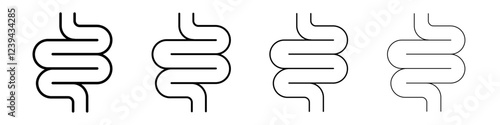 Intestine icon Outline sign symbol set