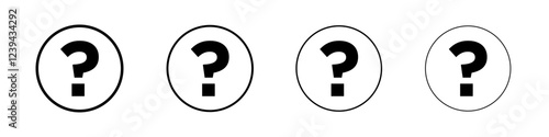 Interrogation icon Outline sign symbol set