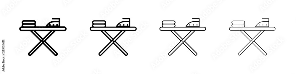 ironing table icon Outline sign symbol set ironing table icon Outline sign symbol set