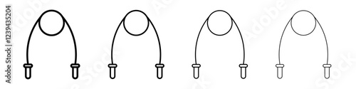 Jump rope icon Outline sign symbol set