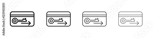 Keycard access icon Outline sign symbol set