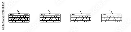 Keyboard icon Outline sign symbol set