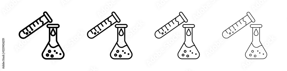 Laboratory test icon Outline sign symbol set Laboratory test icon Outline sign symbol set