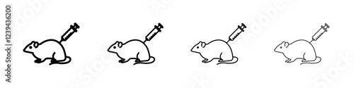 Lab rat experiment icon Outline sign symbol set