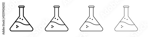 Lab flask icon Outline sign symbol set