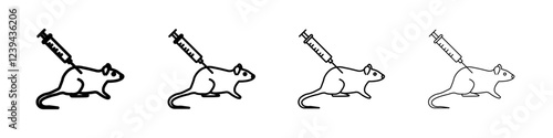 Lab rat experiment icon Outline sign symbol set