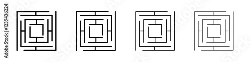 Labyrinth icon Outline sign symbol set