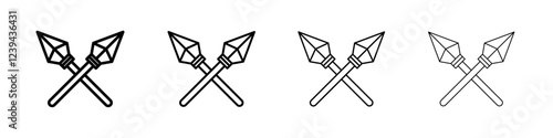 lance icon Outline sign symbol set