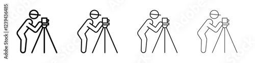 land surveyor icon Outline sign symbol set
