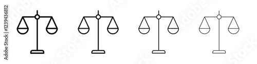 Law scale icon Outline sign symbol set