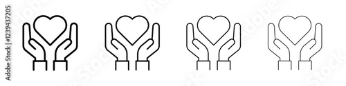 Life insurance icon Outline sign symbol set