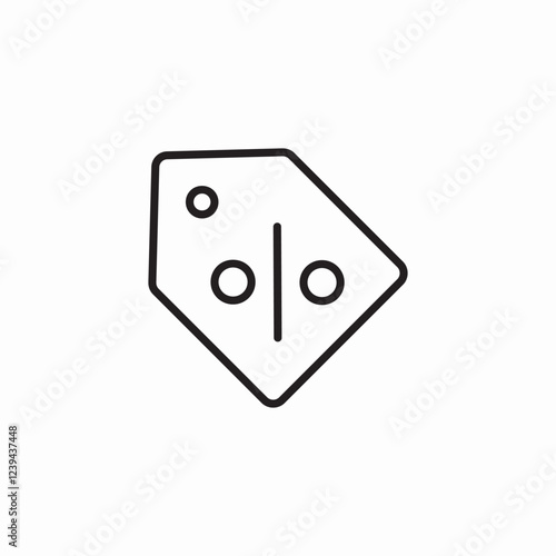 percentage tag icon sign vector