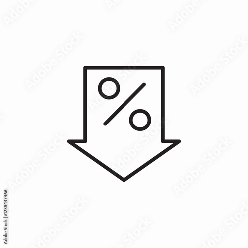 percentage lower icon sign vector photo