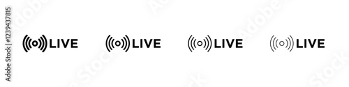 Live icon Outline sign symbol set