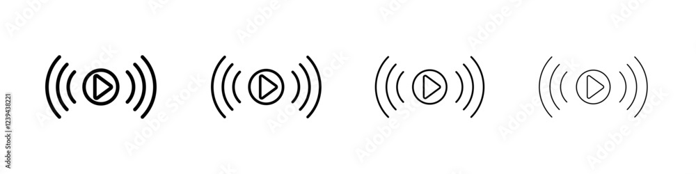 Live streaming icon Outline sign symbol set Live streaming icon Outline sign symbol set