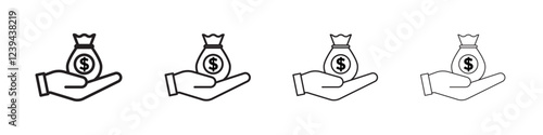 Loan icon Outline sign symbol set