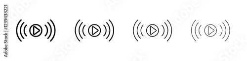 Live streaming icon Outline sign symbol set