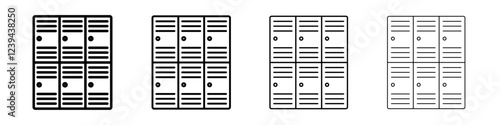 Lockers icon Outline sign symbol set
