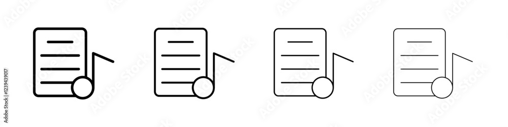 Lyrics icon Outline sign symbol set Lyrics icon Outline sign symbol set
