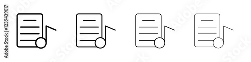 Lyrics icon Outline sign symbol set