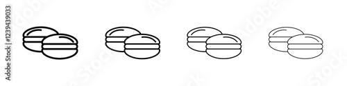 macarons icon Outline sign symbol set