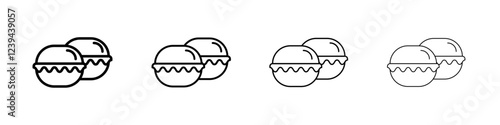 macarons icon Outline sign symbol set