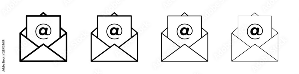 Mail icon Outline sign symbol set Mail icon Outline sign symbol set