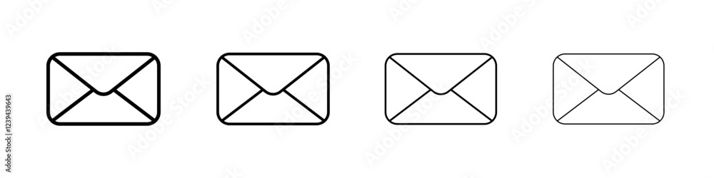 Mail icon Outline sign symbol set Mail icon Outline sign symbol set