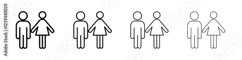 Man and Woman icon Outline sign symbol set