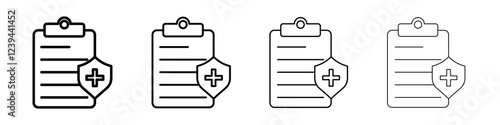 Medical insurance icon Outline sign symbol set