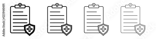 Medical insurance icon Outline sign symbol set