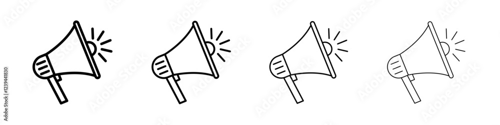 Megaphone icon Outline sign symbol set Megaphone icon Outline sign symbol set