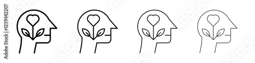 Mental Health icon Outline sign symbol set