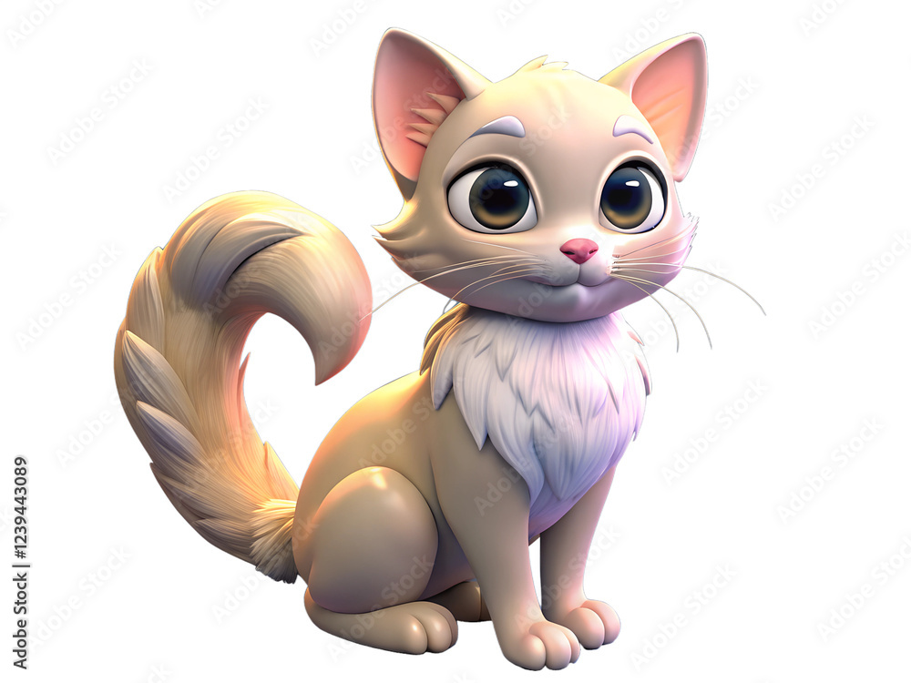 3D CAT isolated on transparent background png 3D CAT isolated on transparent background png