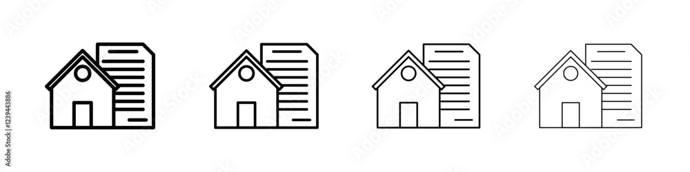 Mortgage loan icon Outline sign symbol set Mortgage loan icon Outline sign symbol set