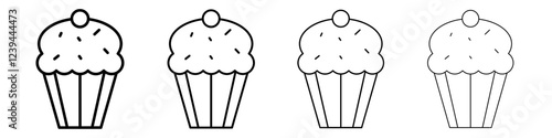 Muffin Icon Outline sign symbol set