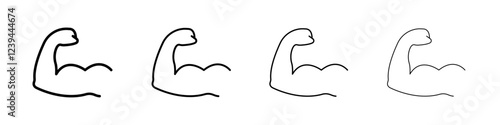 Muscle icon Outline sign symbol set