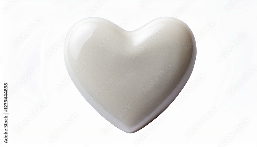 a ivory heart shaped stone isolated on a white background a ivory heart shaped stone isolated on a white background