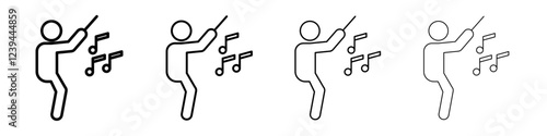 Music conductor icon Outline sign symbol set