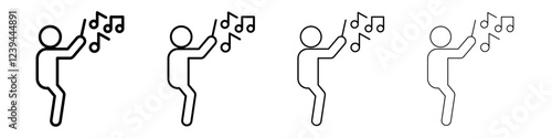 Music conductor icon Outline sign symbol set