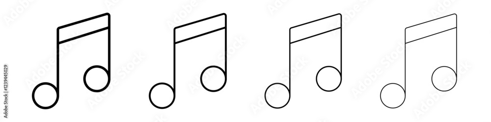 Music icon Outline sign symbol set Music icon Outline sign symbol set