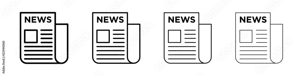 News icon Outline sign symbol set News icon Outline sign symbol set