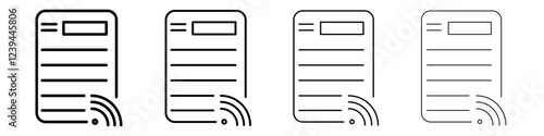 News Feed icon Outline sign symbol set