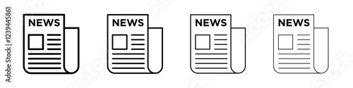 News icon Outline sign symbol set