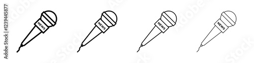 News microphone icon Outline sign symbol set