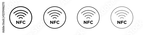 NFC icon Outline sign symbol set