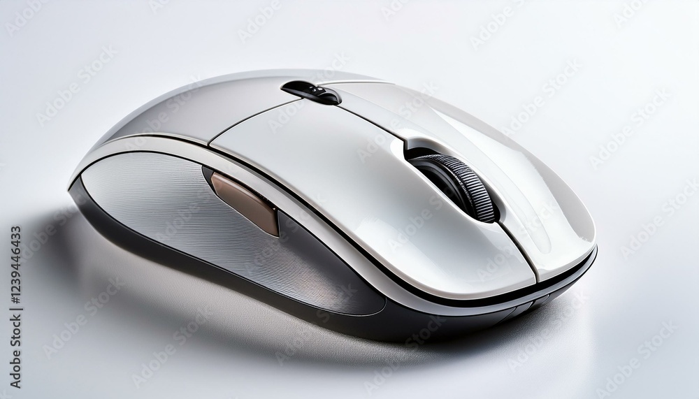 white computer mouse on a plain background showcasing its sleek design and modern features for daily use isolated on white white background white computer mouse on a plain background showcasing its sleek design and modern features for daily use isolated on white white background