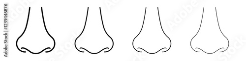 Nose icon Outline sign symbol set