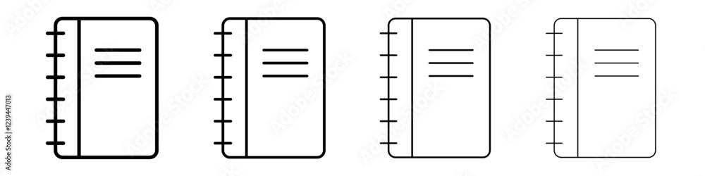 Notebook icon Outline sign symbol set Notebook icon Outline sign symbol set